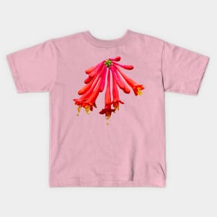 Red Honeysuckle flower Kids T-Shirt